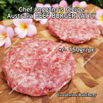 Australia beef mince 85CL Anggana's BURGER PATTY seasoned with Italian herbs ECONOMY THIN frozen price for 500g 5pcs